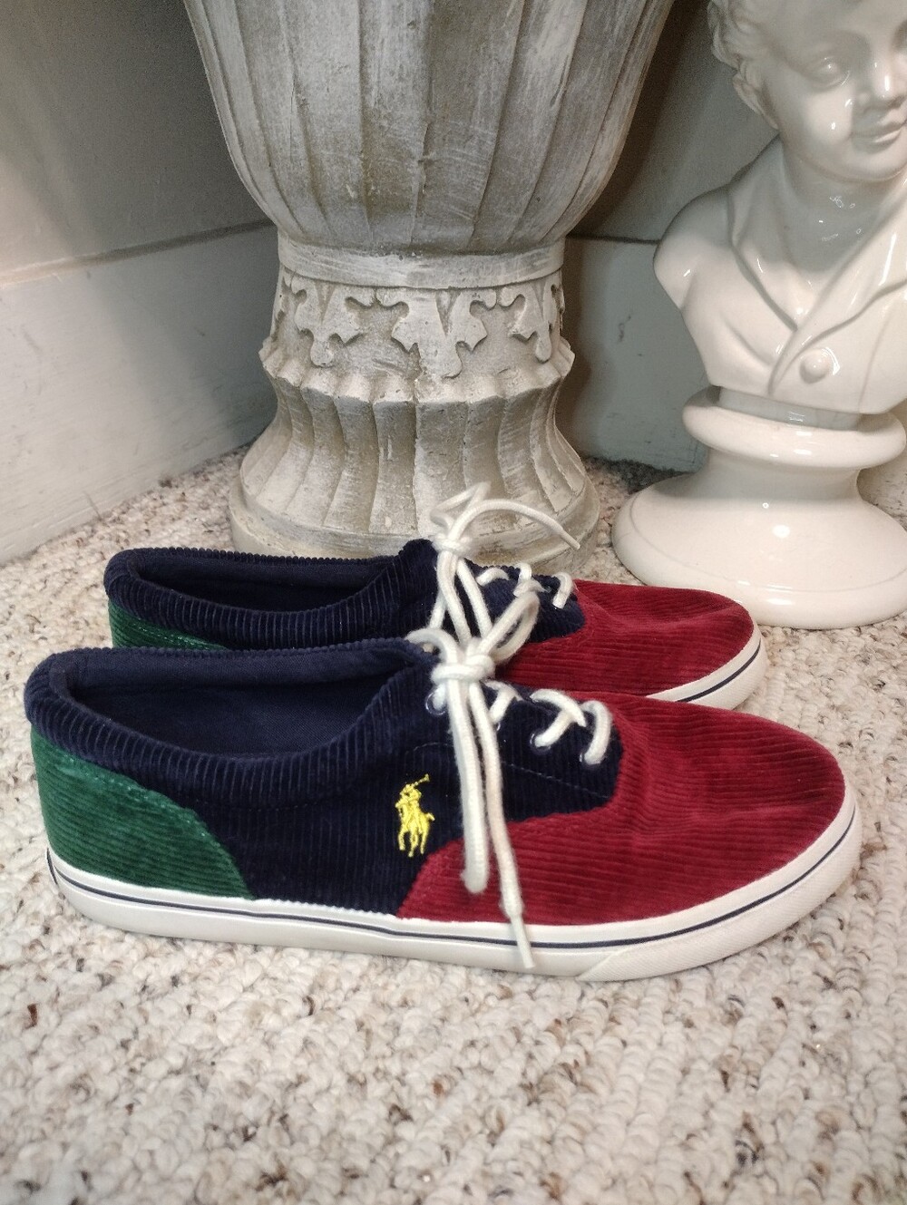 Polo Ralph Lauren Men's Keaton Primary Colored, Preppy Corduroy Sneakers